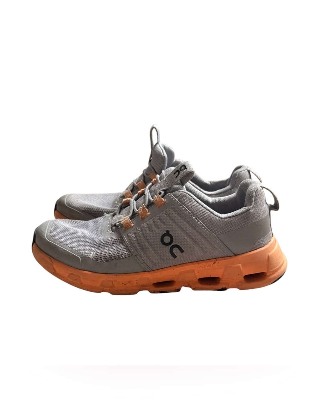 On Running kids Sneakers in Light Gray with Orange Sole